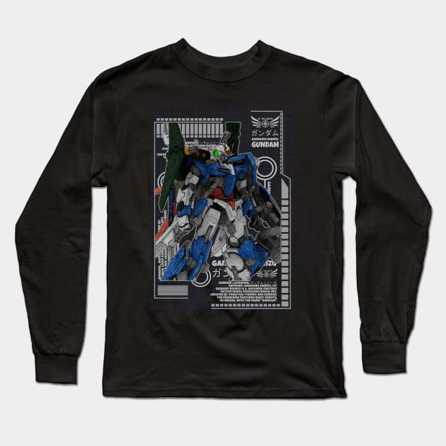 GN-001 Gundam Exia Long Sleeve T-Shirt by gblackid